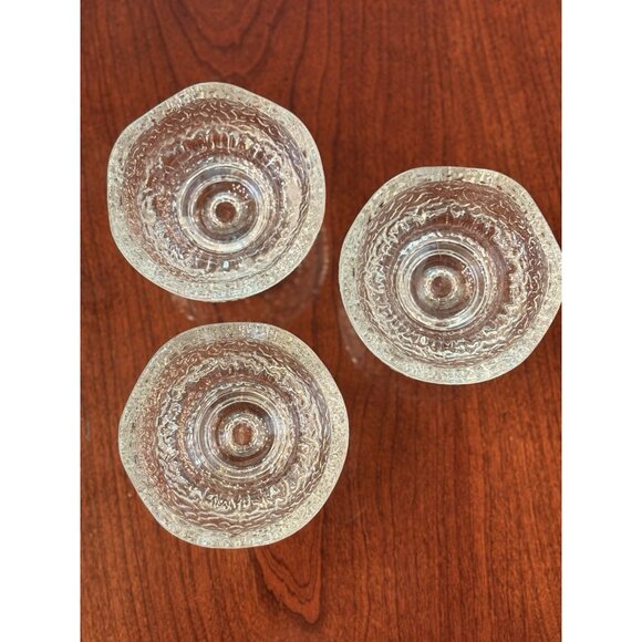 3 Vintage Small Pebble Glass Reversible Candle Holder Anchor Hocking Use 3 Ways - Picture 7 of 10